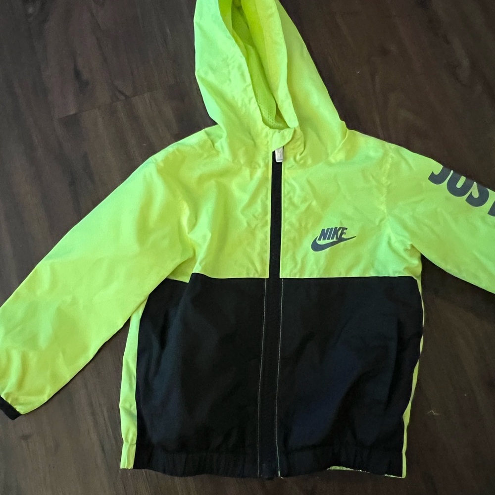 Nike Kids Bright Green and Black Raincoat